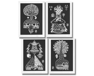 Illustration for article titled Shoot Electricity From Your Skull With These Great Silk Screen Prints